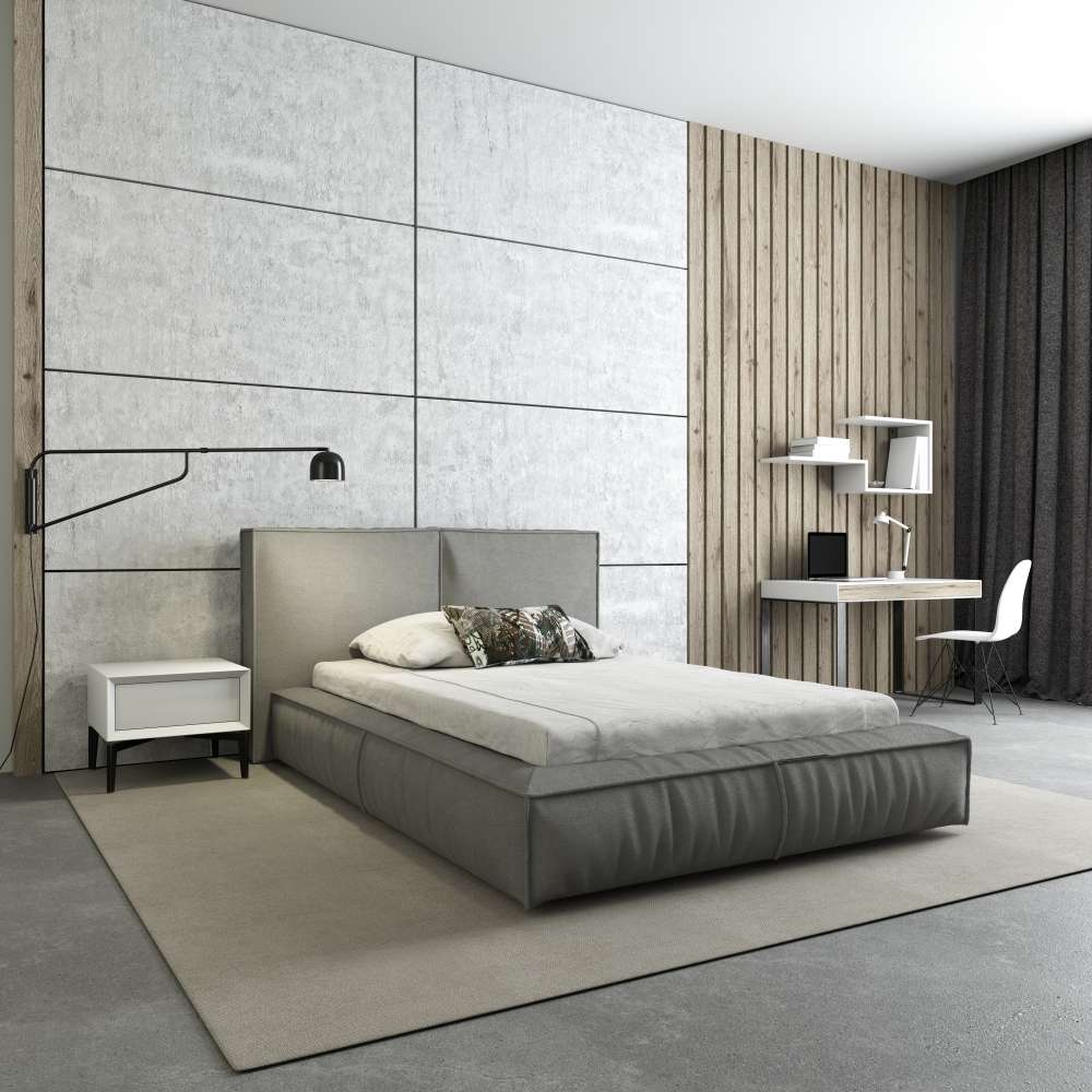 Textured Paint in Bedroom and Living Room