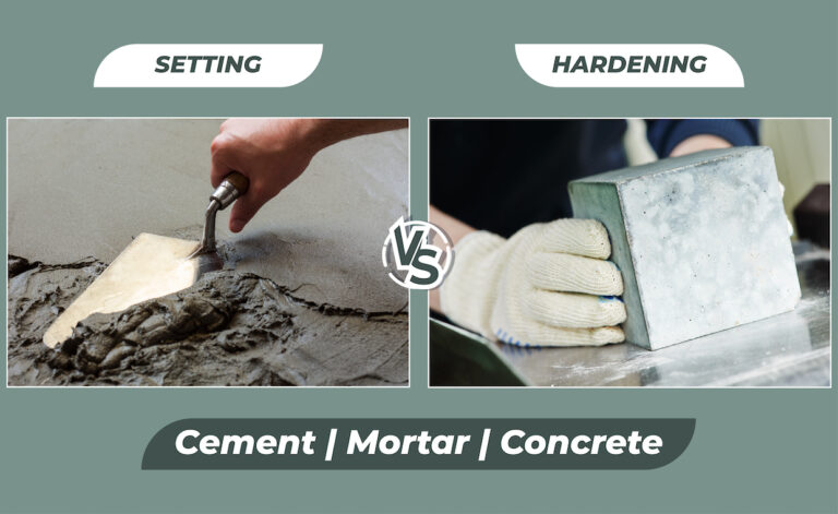 Setting Vs. Hardening of Cement Mortar Concrete