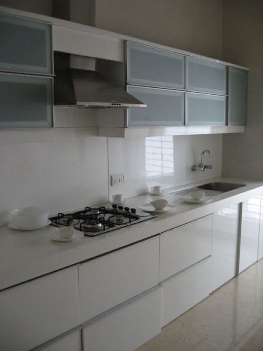 Whitish Modular Kitchen