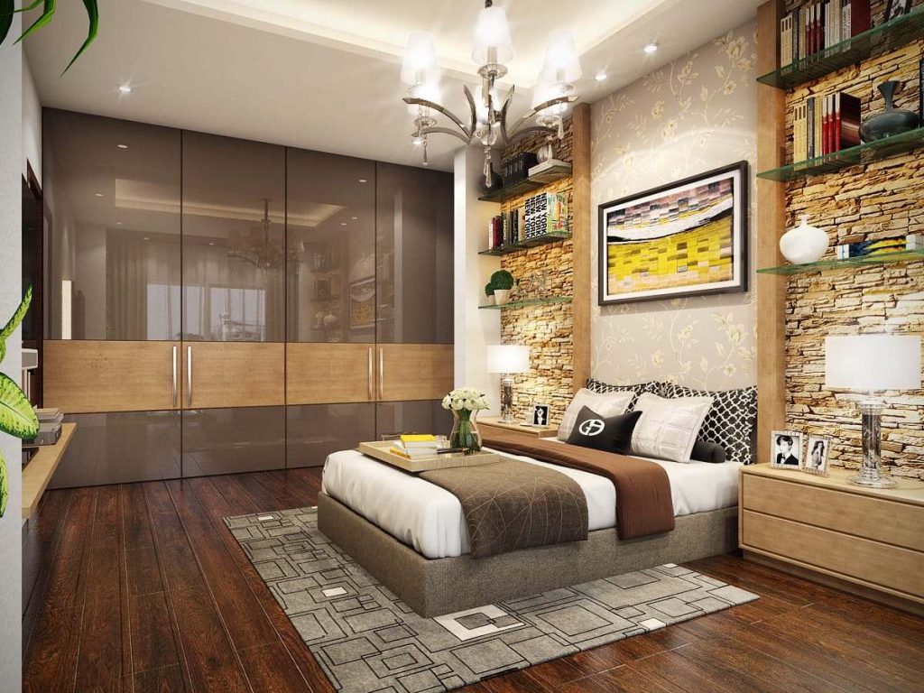 Bedroom with an Upholstered Bed