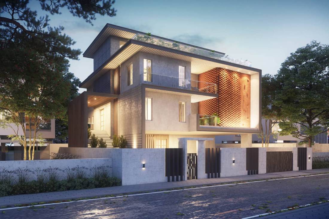Contemporary-Styled-3D-Exterior-View-of-G2-Bungalow-with-Extended-Concrete-Slab-highlighted-with-Grooves-1