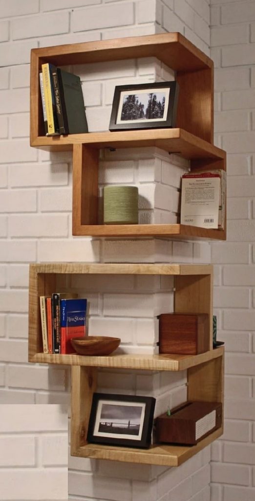 Corner Wooden Shelves for keeping thing like Books