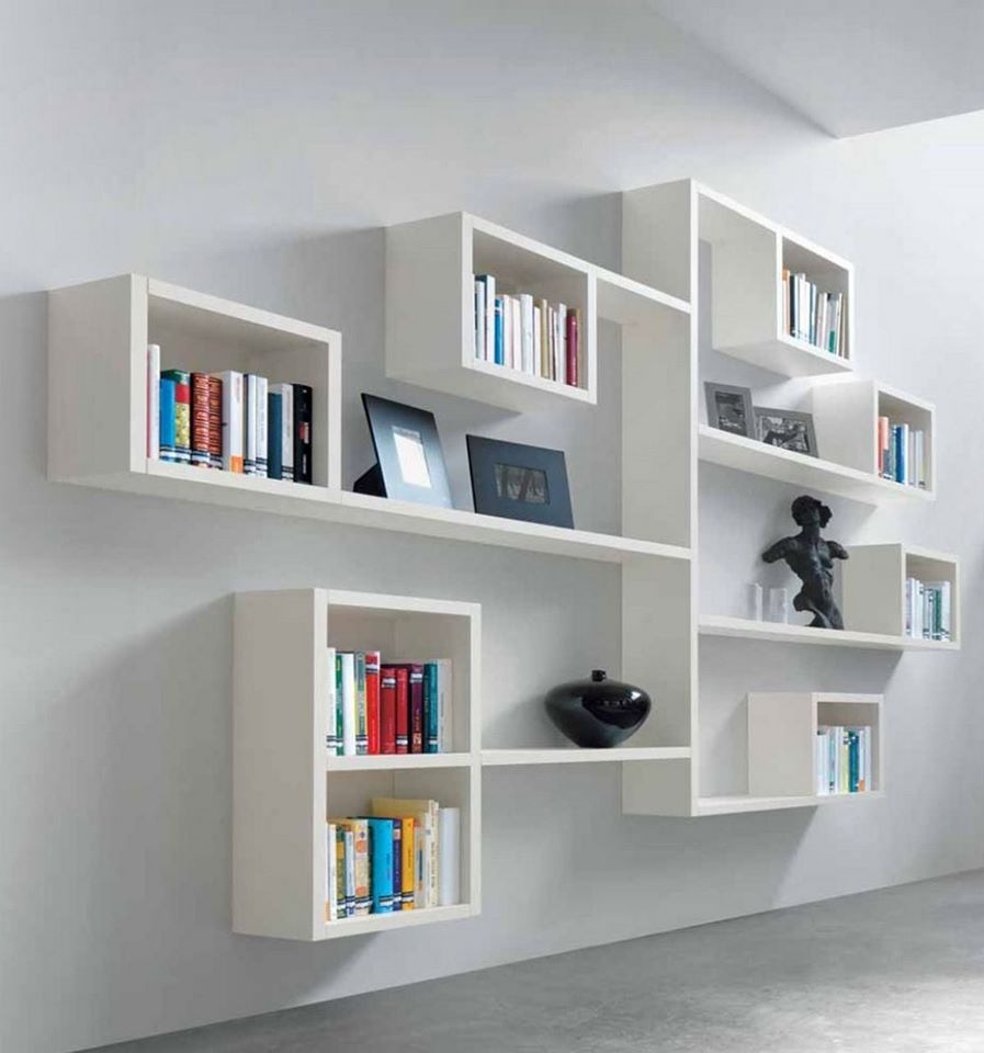 Designer White Coloured Random Open Boxes Shelves as a Wall Unit