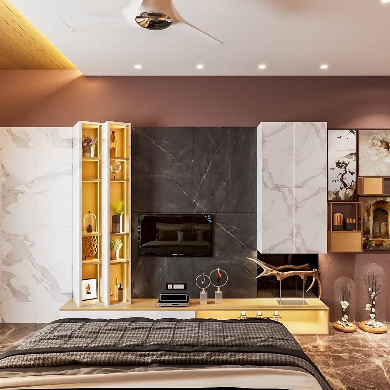 T.V. Unit interior Design in Bedroom