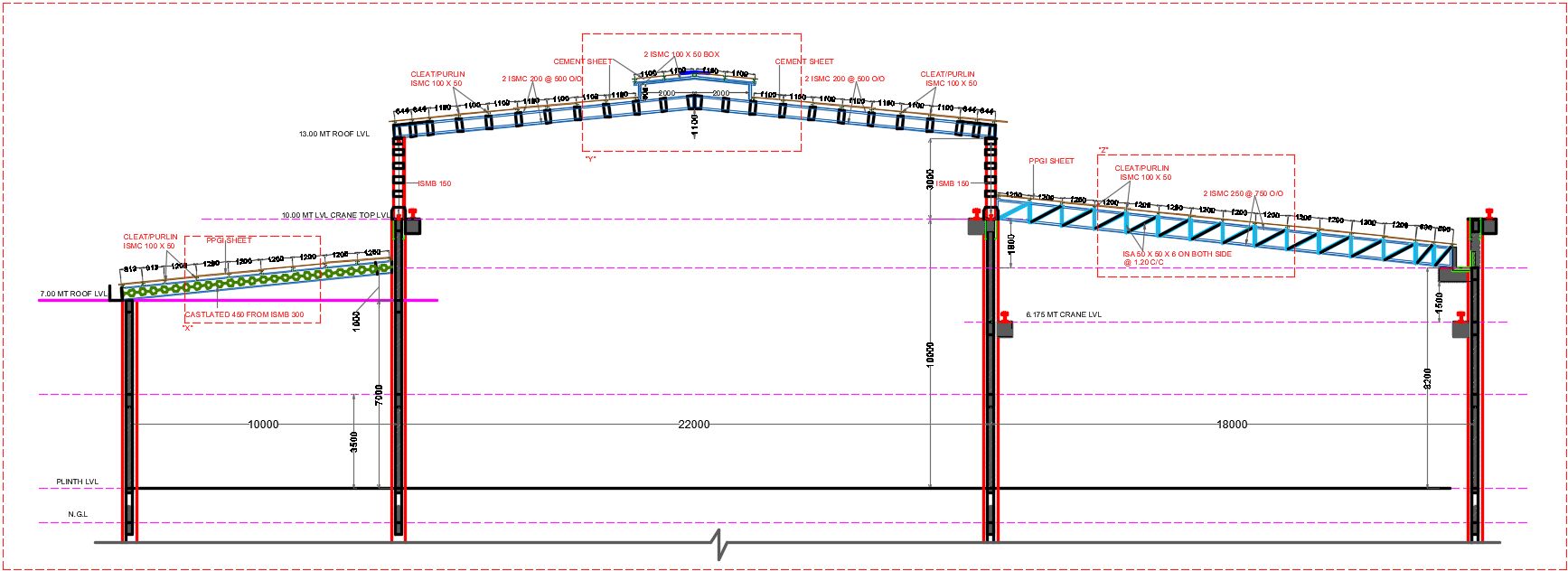 72 FEET  & 60 FEET STEEL Shed for SKYWIN ENTERPRISE KRAFT paper mill site at bardoli , GUJARAT