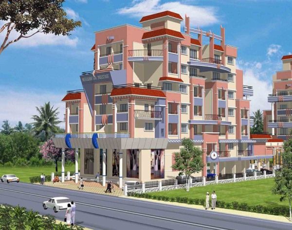 Exterior 3D View of Low Rise 7 – Storeyed Residential Apartment Building
