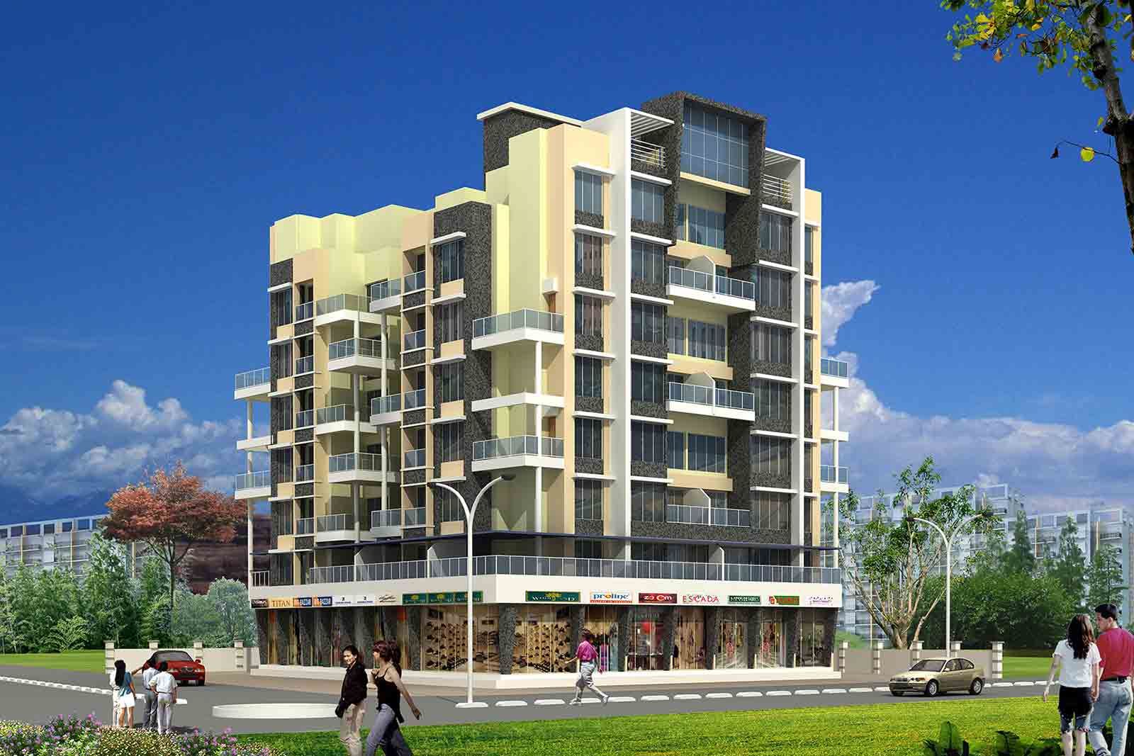 Exterior View of Low Rise Residential Apartment