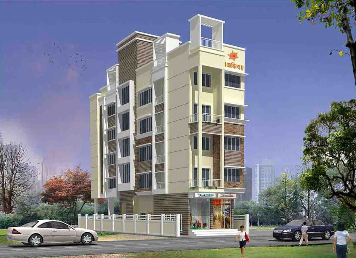 Exterior View of Low- Rise Residential Apartment