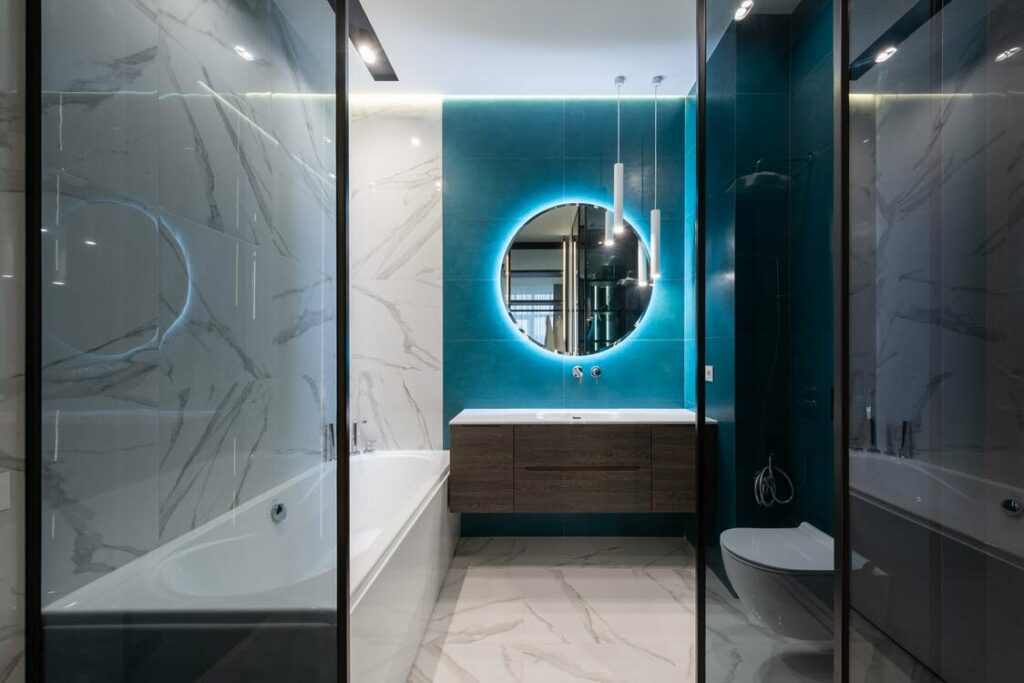 Lighting and Mirrors in Bathroom