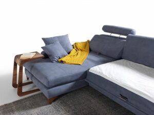Linen Upholstered Modern Sectional Sofa cum Bed