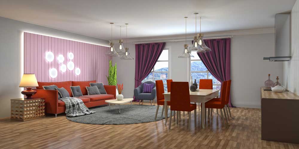 Soft Furnishings Define Space