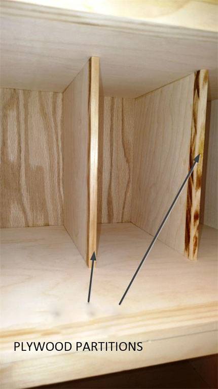 Plywood Partition for lower cabinet Plywood Partition for lower cabinet