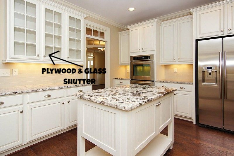 Upper Cabinets with plywood partition, glass shelf Upper Cabinets with plywood partition, glass shelf