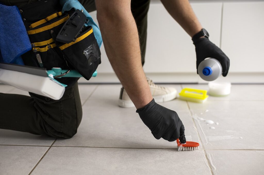 Bathroom Floor Cleaning