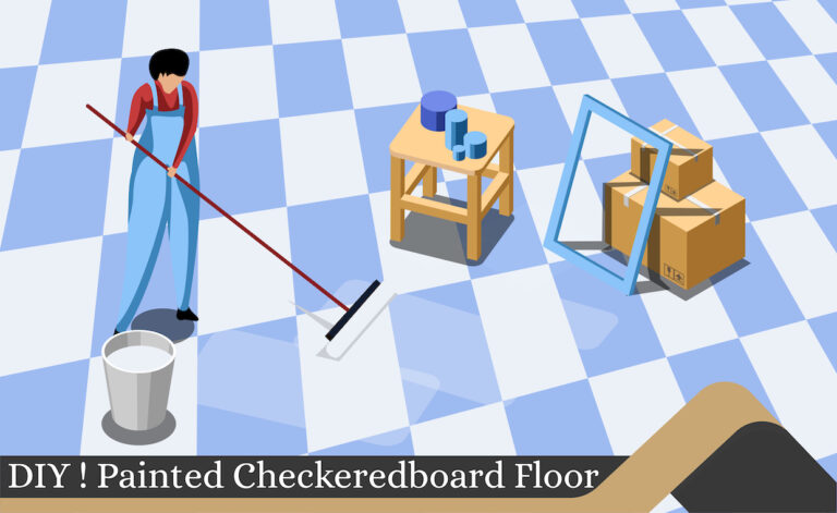 Painted Checkerboard Floor DIY