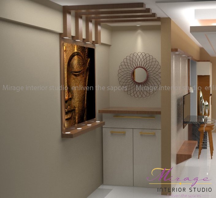 The Beige &amp; Brown Foyer exhibiting a Welcome frontal and a Path way.