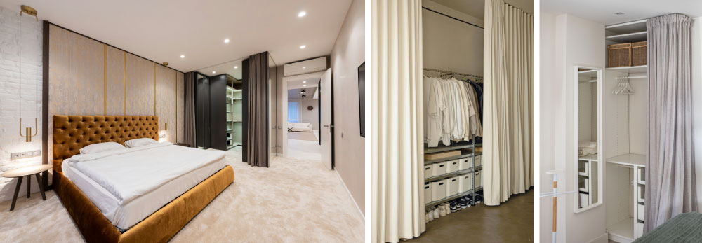 Fabric or Curtain Closet Doors