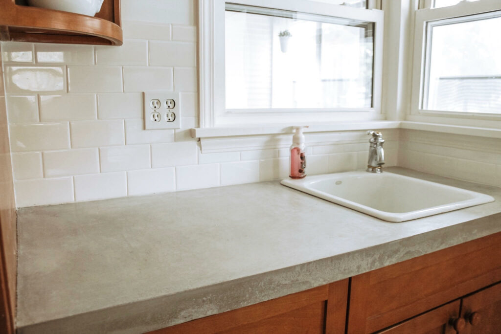 Grey Concrete Kitchen Countertop