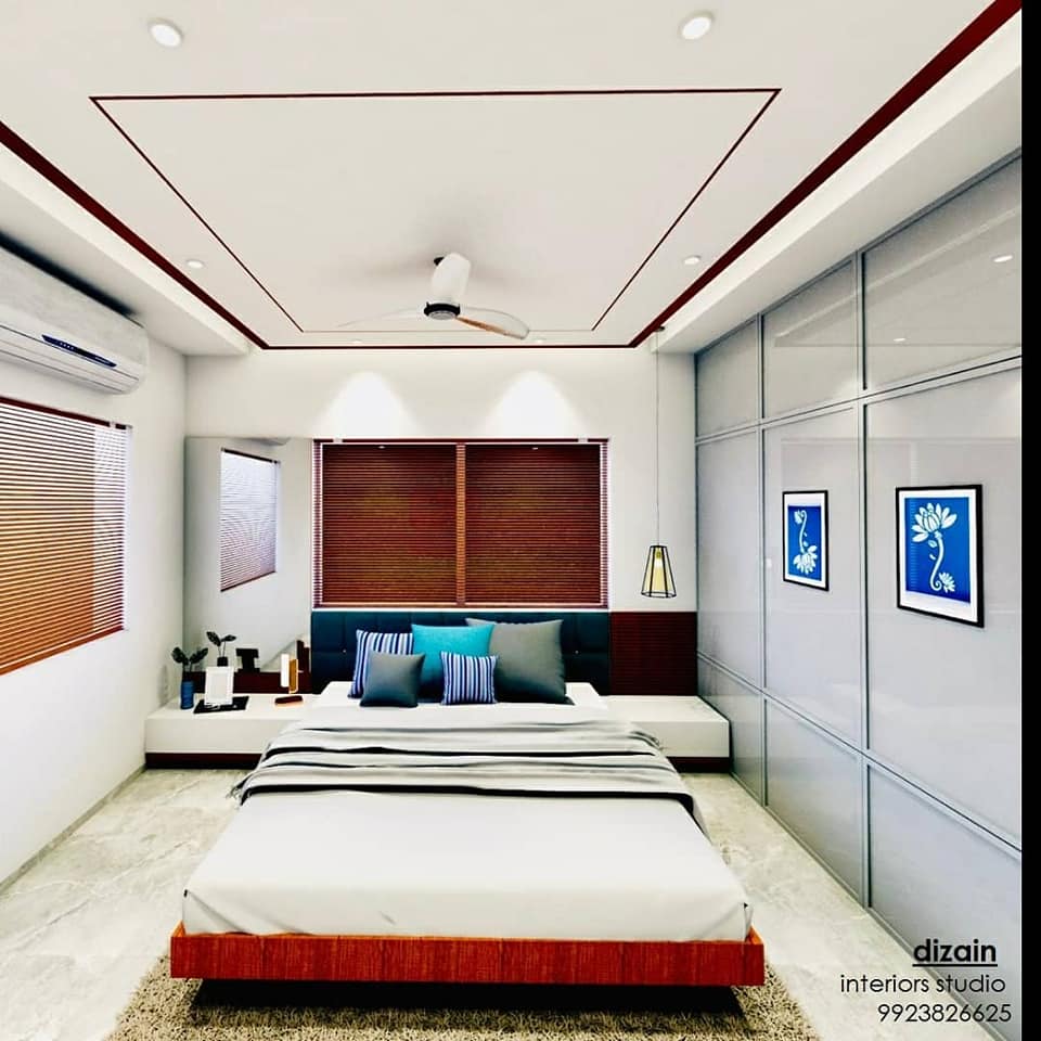 Grey and white modern bedroom design