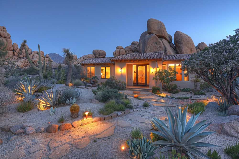 Lights in Desert landscape