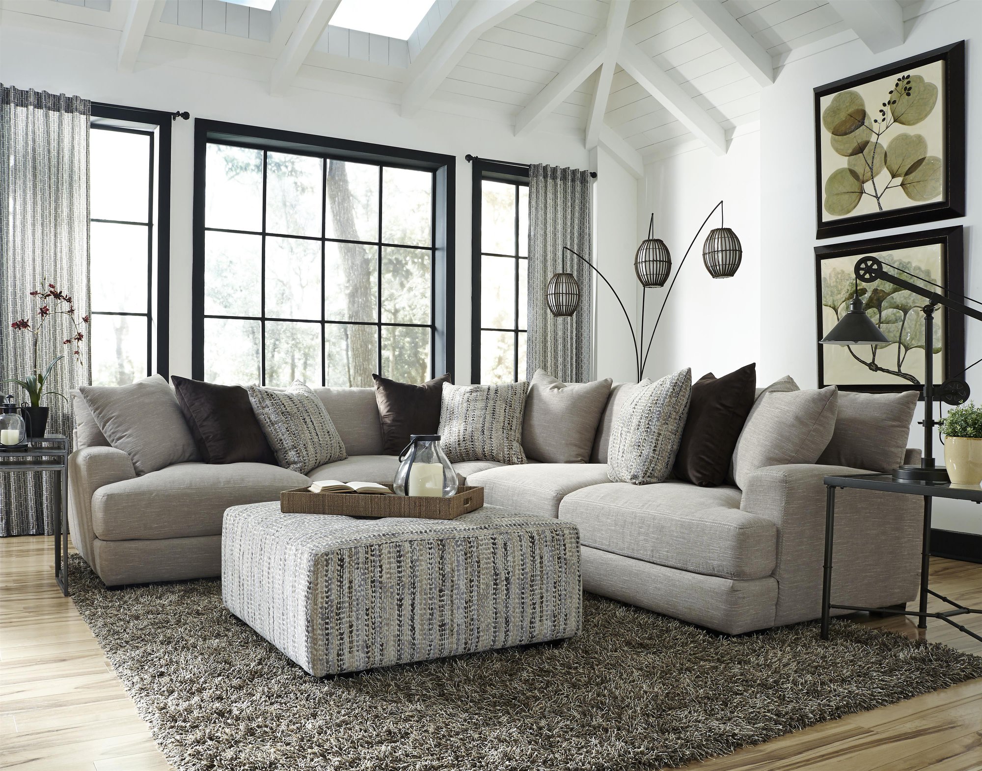 Modern living room with cosy Scandinavian feel