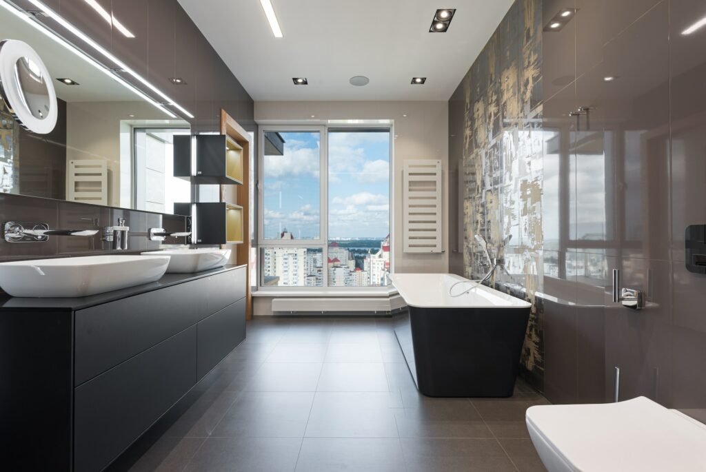 Moody and Elegant Black Bathroom Remodelling