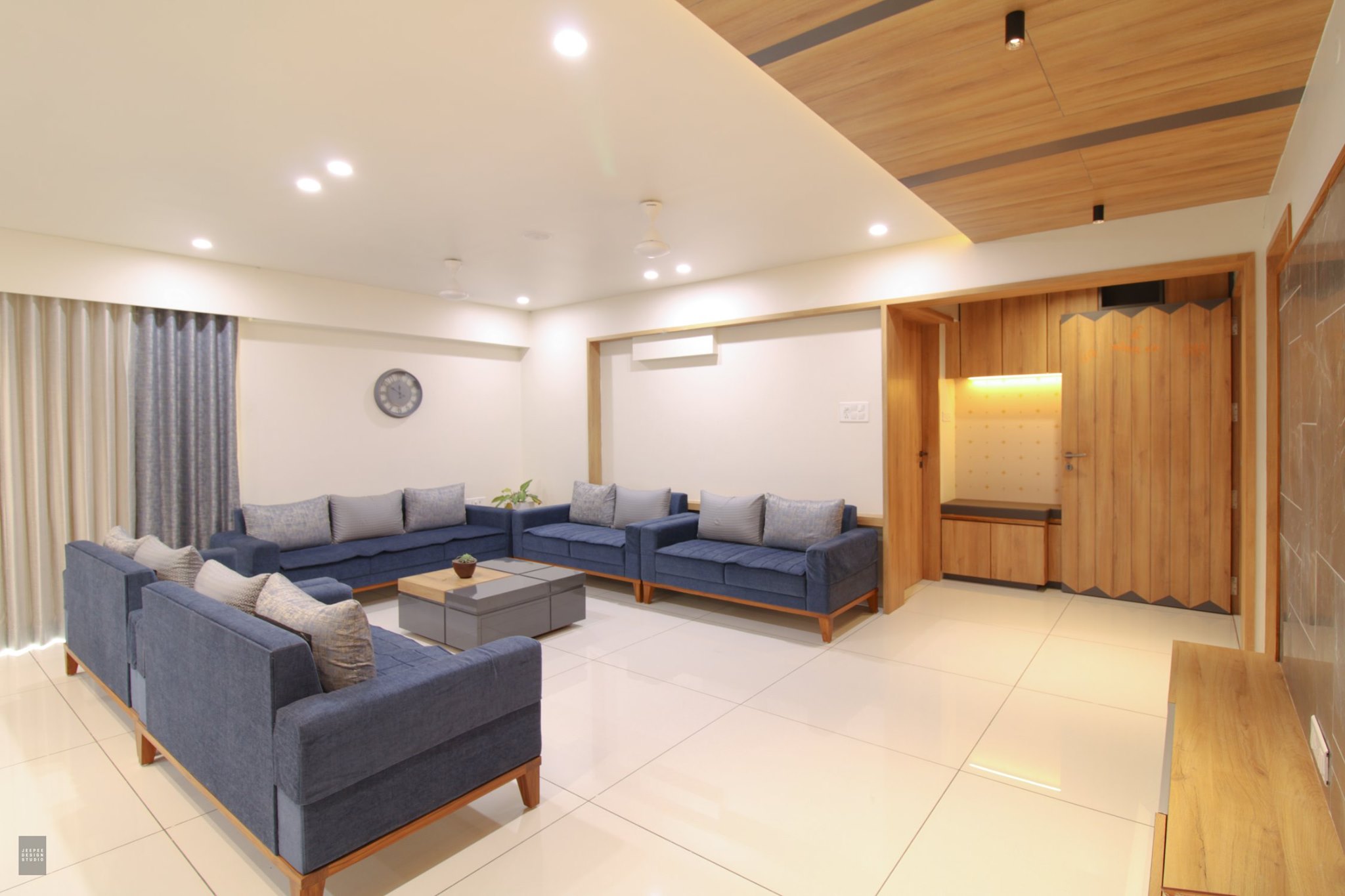 A modern white minimalistic living area