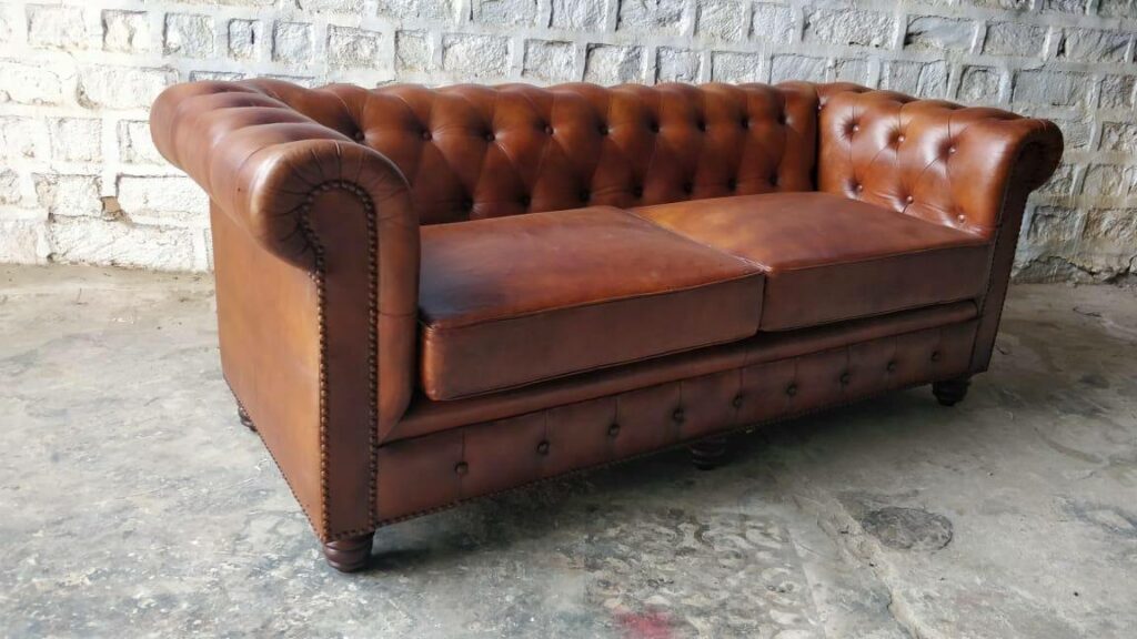 A modern elongated sofa