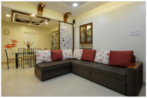 A modern white well-decorated living room