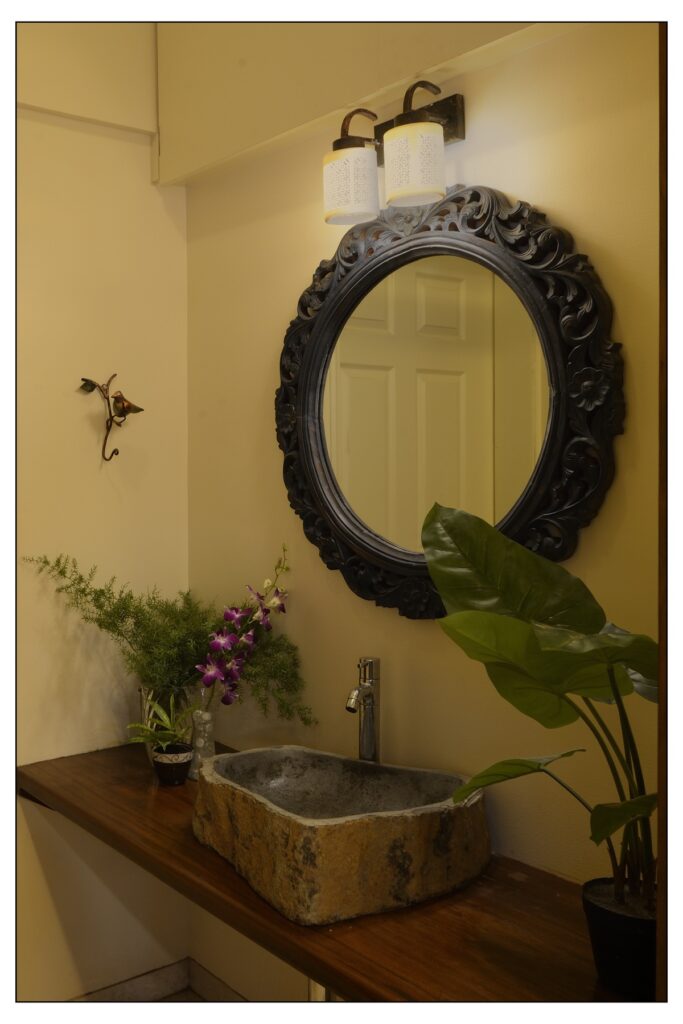 stone-carved washbasin