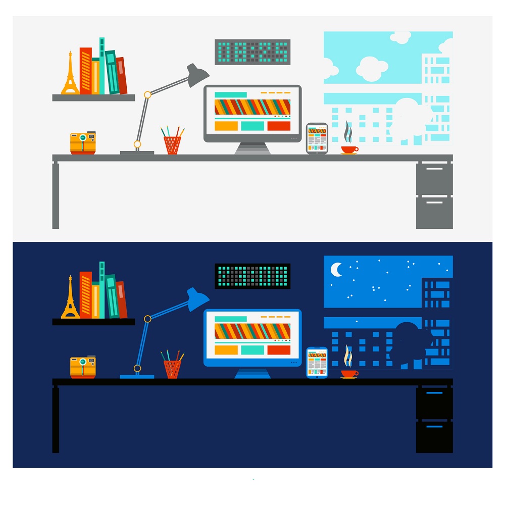 Adequate room light for study during day and night