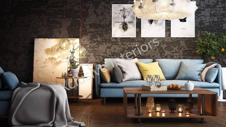 3 Seater Pale Blue Upholstered Sofa