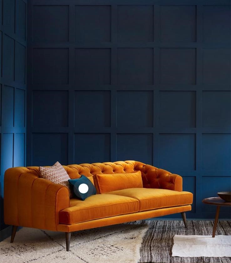 A Chrome Yellow 2 Seater Chesterfield Sofa