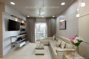 An L Shaped Off White Upholstered Sectional Sofa - 1