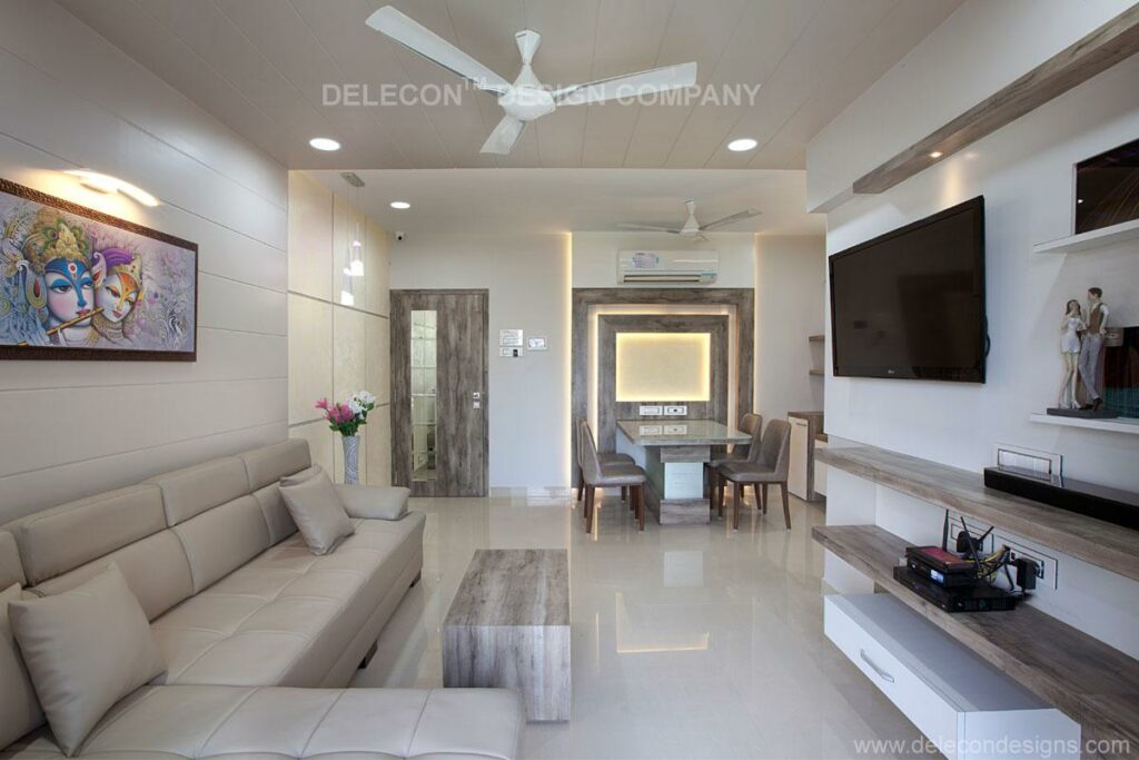 An L Shaped Off White Upholstered Sectional Sofa