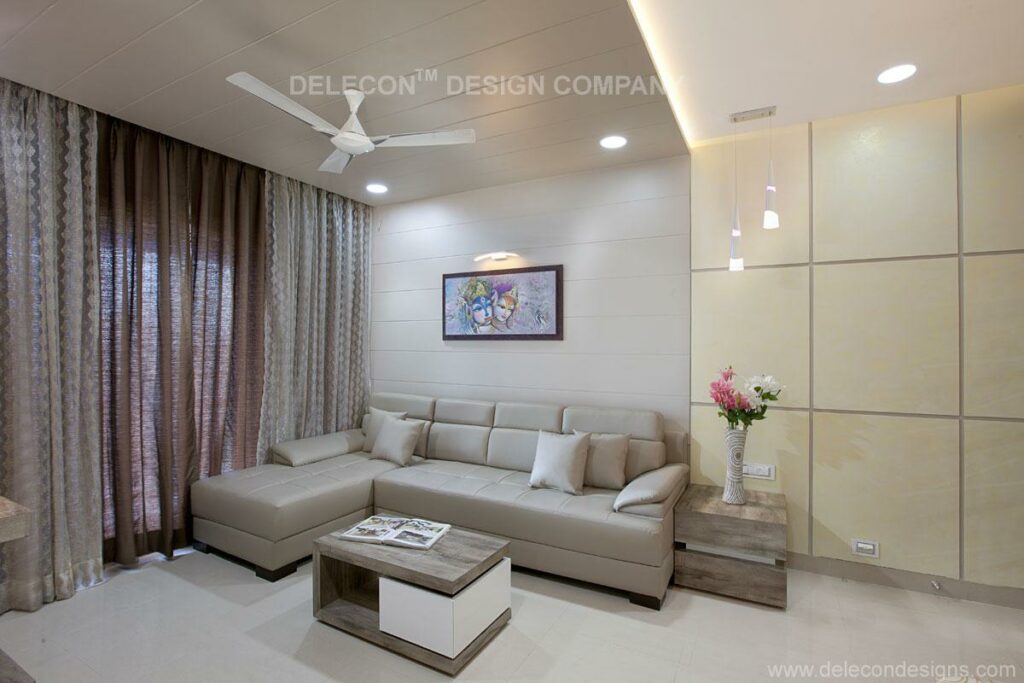 An L Shaped Off White Upholstered Sectional Sofa - 2