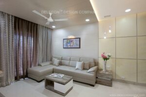 An L Shaped Off White Upholstered Sectional Sofa - 2