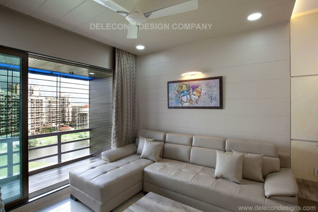 An L Shaped Off White Upholstered Sectional Sofa - 3
