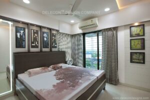 The Bedroom Consists Rectangular Brown Bed with Brown Cushioned Backrest - 1