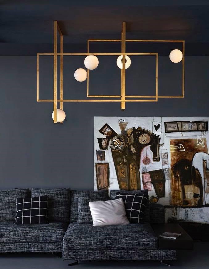 The Black Linen Upholstered Sofa Corner having Black & White Checkered Cushions