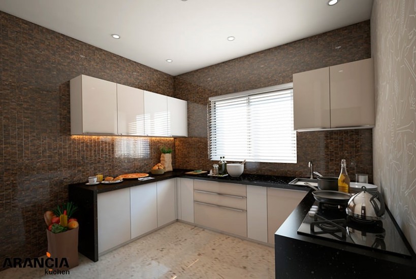 U-Shape Kitchen with Granite Countertop