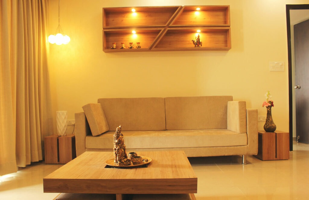 2 Seater Sofa having Rectangular Armrest
