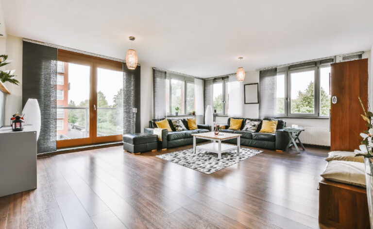 Living Room With Hybrid Vinyl Flooring