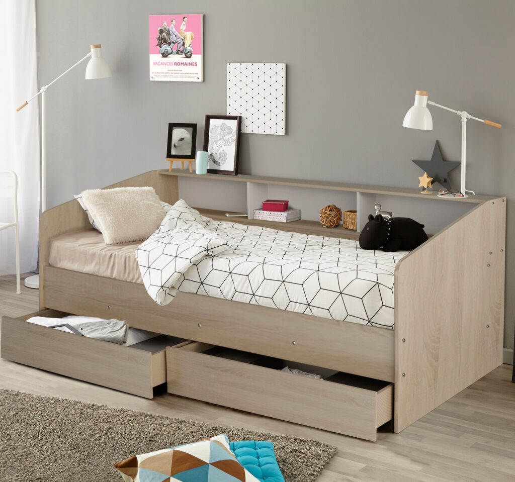 Wooden Rectangular Single Bed