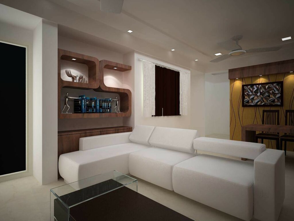 White Modern Bulky L-Shaped Sofa