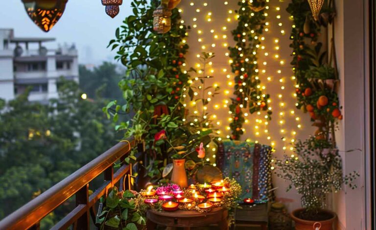 Diwali balcony decoration ideas