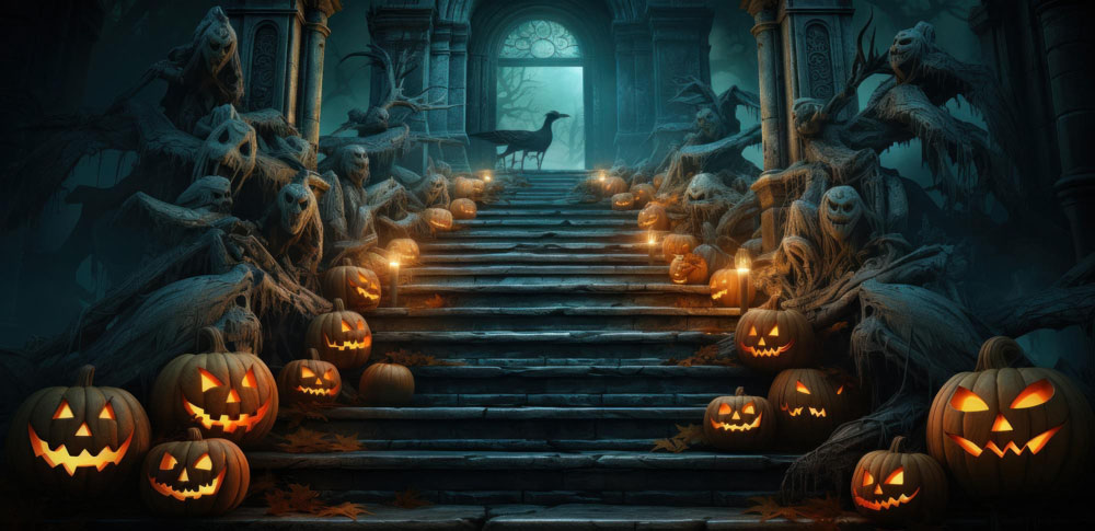 Spooky Staircase Halloween Party Décor