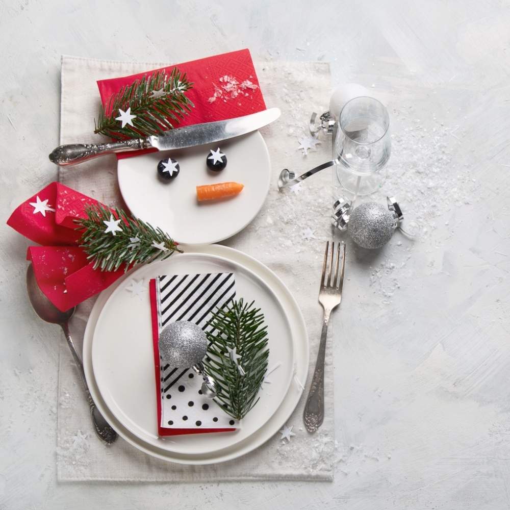 Snowman Table Setting