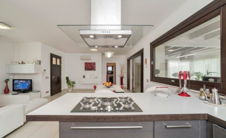 Island Chimneys in Open Kitchen