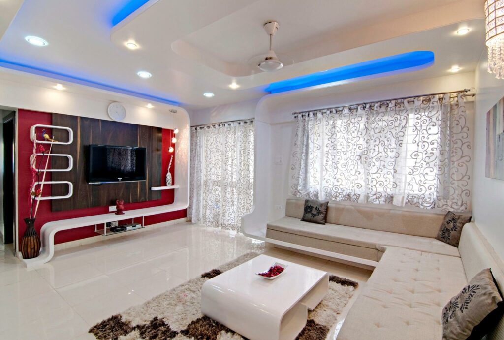 Modern Living Room Radiating a Sense of Cleanliness and Warmth